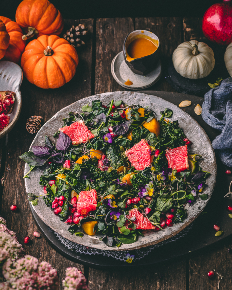 Autumn Nourish Salad with Pumpkin and Kale