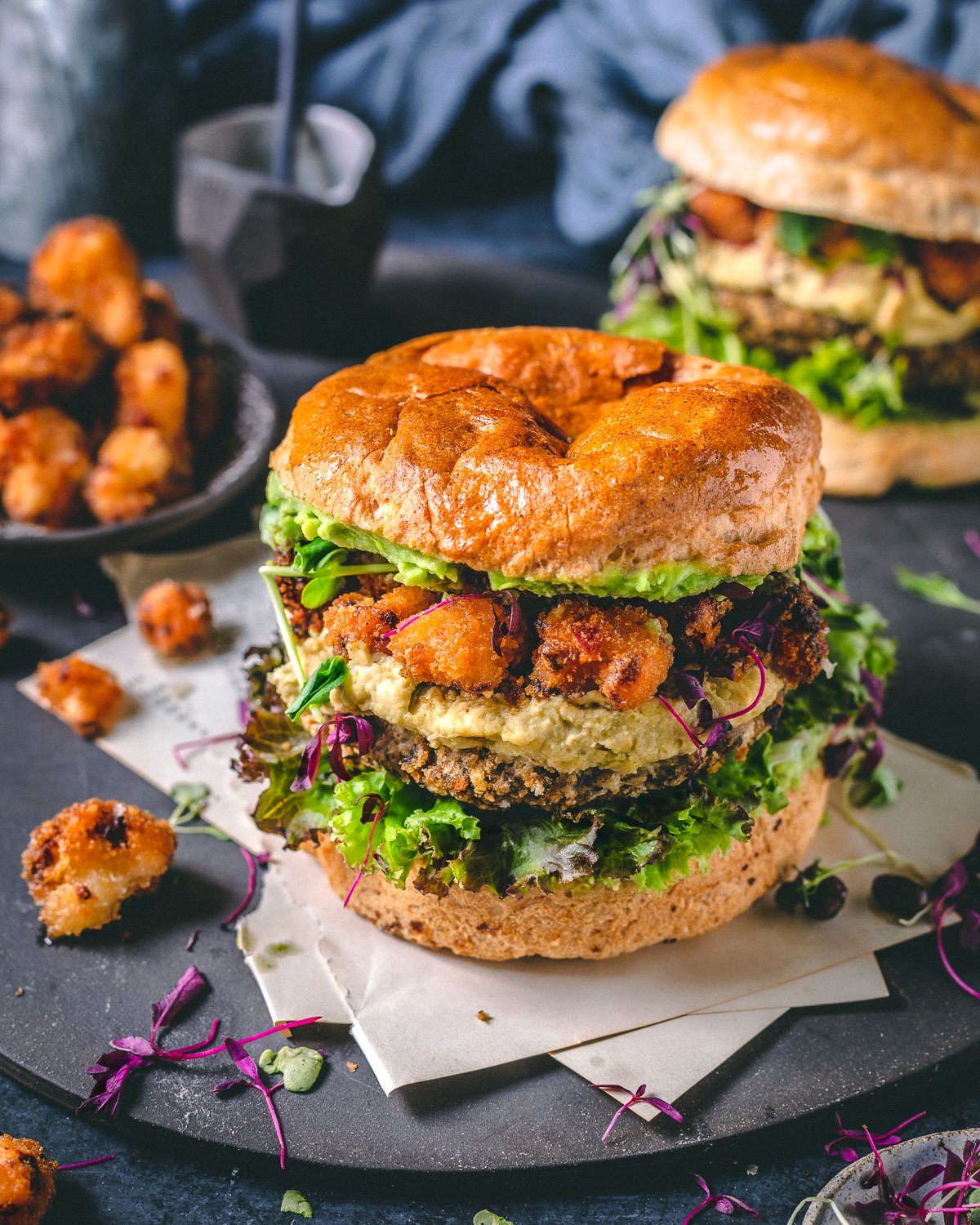 burger with tempeh an black beans