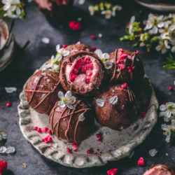 raspberry cheesecake truffles