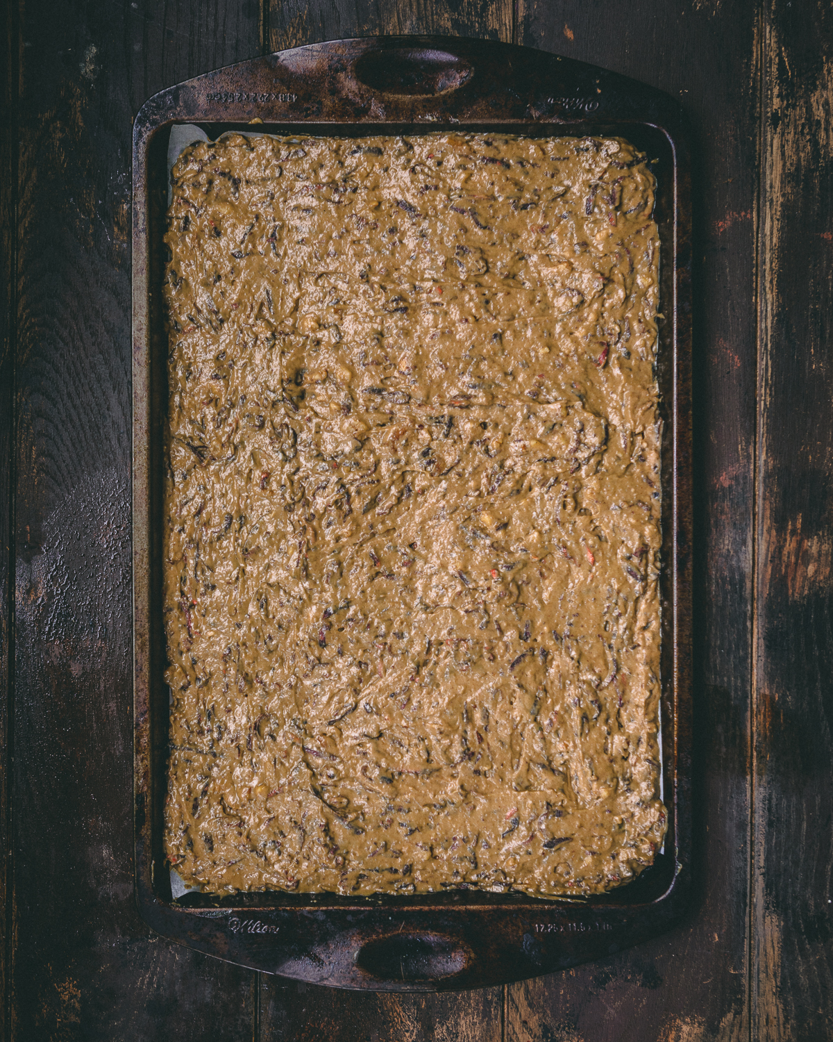 carrot cake baked in a sheet pan