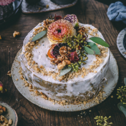 decorated moist carrot cake
