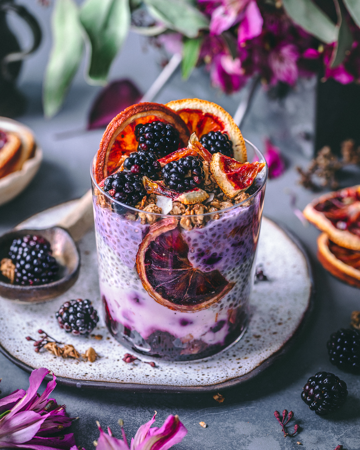 showcasing chia pudding in a jar form