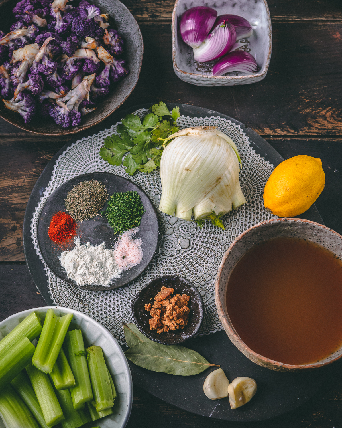 ingredients for cauliflower soup