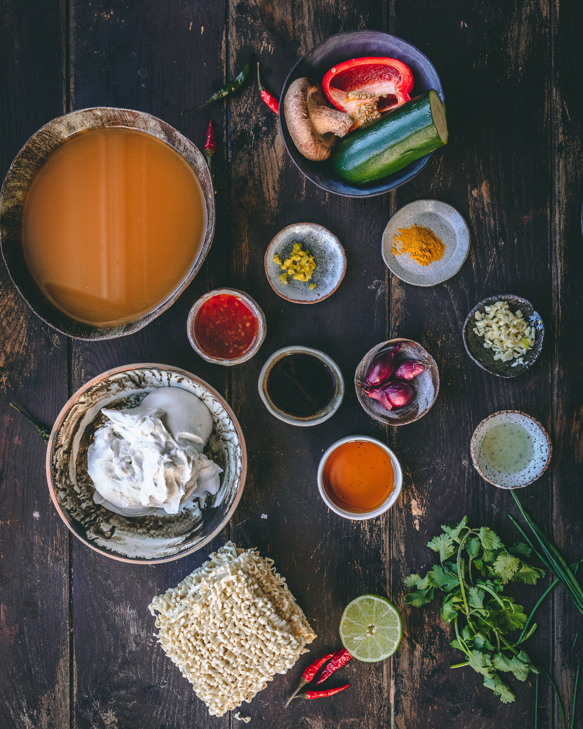 Ingredients for your ramen noodles