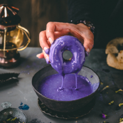 purple glazed donut