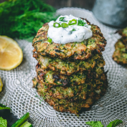 Stacked Zucchini fritters