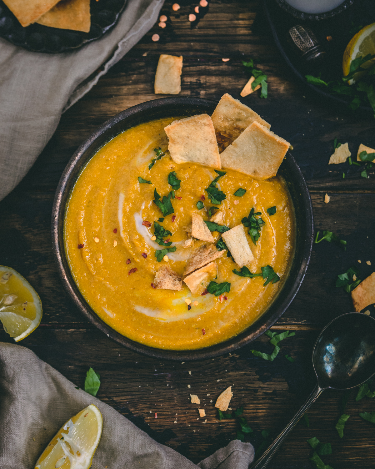 Warming lentil soup