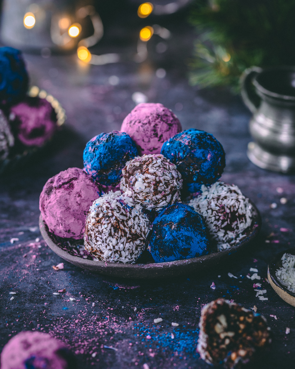 Bliss balls made with natural food powders